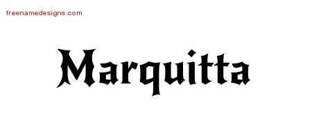 Marquitta Gothic Name Tattoo Designs