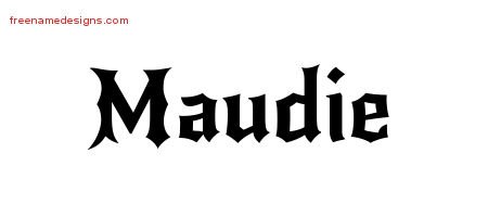 Maudie Gothic Name Tattoo Designs