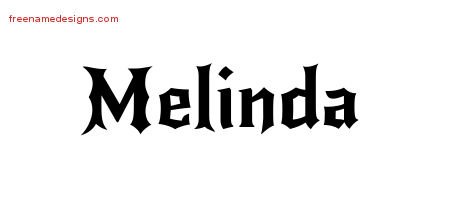 Melinda Gothic Name Tattoo Designs