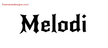 Melodi Gothic Name Tattoo Designs