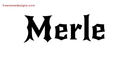 Merle Gothic Name Tattoo Designs