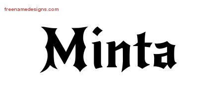 Minta Gothic Name Tattoo Designs