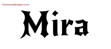 Mira Gothic Name Tattoo Designs