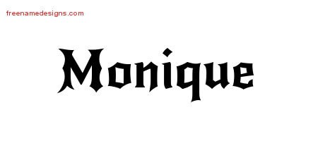 Monique Gothic Name Tattoo Designs