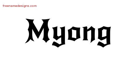 Myong Gothic Name Tattoo Designs