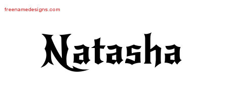 Gothic Name Tattoo Designs Natasha Free Graphic - Free Name Designs