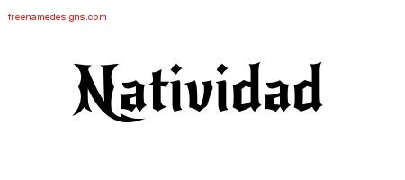 Natividad Gothic Name Tattoo Designs
