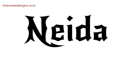 Neida Gothic Name Tattoo Designs