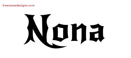 Nona Gothic Name Tattoo Designs
