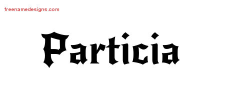Particia Gothic Name Tattoo Designs