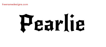 Pearlie Gothic Name Tattoo Designs