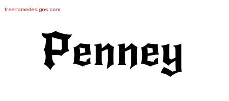 Penney Gothic Name Tattoo Designs