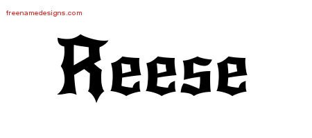 Reese Gothic Name Tattoo Designs