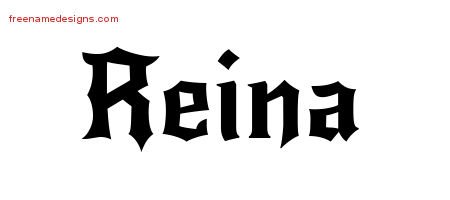 Reina Gothic Name Tattoo Designs