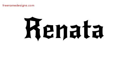 Renata Gothic Name Tattoo Designs