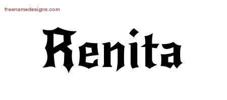 Renita Gothic Name Tattoo Designs