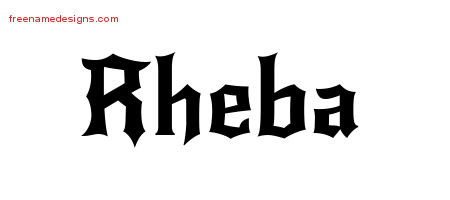 Rheba Gothic Name Tattoo Designs