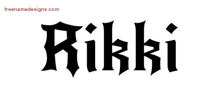Rikki Gothic Name Tattoo Designs