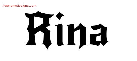 Rina Gothic Name Tattoo Designs
