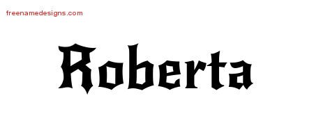 Roberta Gothic Name Tattoo Designs