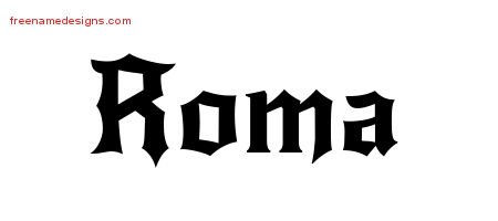 Roma Gothic Name Tattoo Designs