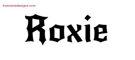 Roxie Gothic Name Tattoo Designs