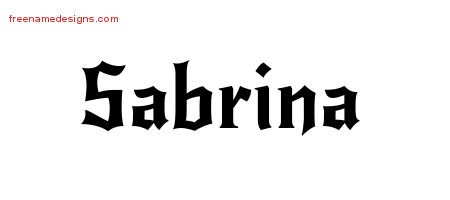 Sabrina Gothic Name Tattoo Designs