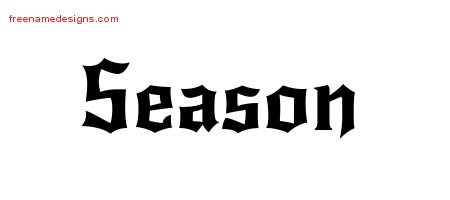 Season Gothic Name Tattoo Designs
