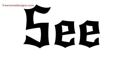 See Gothic Name Tattoo Designs