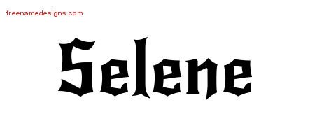 Selene Gothic Name Tattoo Designs