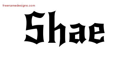 Shae Gothic Name Tattoo Designs