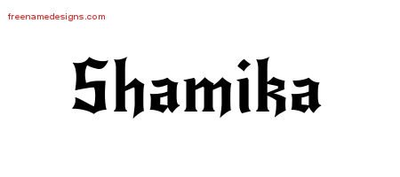 Shamika Gothic Name Tattoo Designs