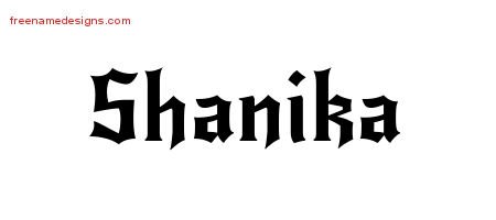 Shanika Gothic Name Tattoo Designs