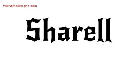 Sharell Gothic Name Tattoo Designs