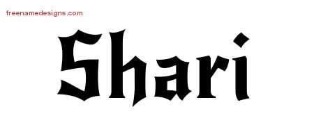 Shari Gothic Name Tattoo Designs