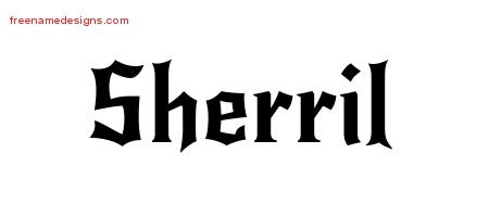 Sherril Gothic Name Tattoo Designs