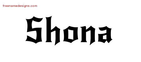 Shona Gothic Name Tattoo Designs