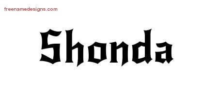 Shonda Gothic Name Tattoo Designs