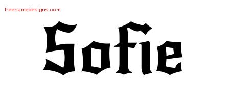 Sofie Gothic Name Tattoo Designs