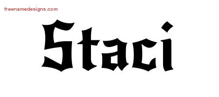 Staci Gothic Name Tattoo Designs