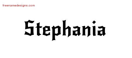 Stephania Gothic Name Tattoo Designs
