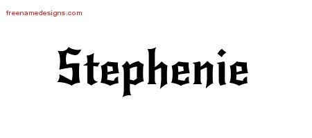 Stephenie Gothic Name Tattoo Designs