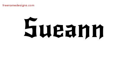 Sueann Gothic Name Tattoo Designs