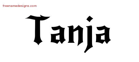 Tanja Gothic Name Tattoo Designs