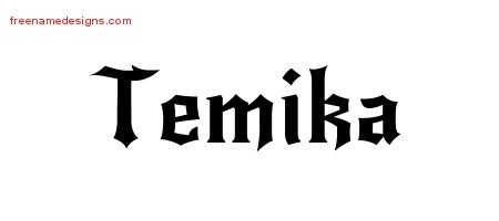 Temika Gothic Name Tattoo Designs
