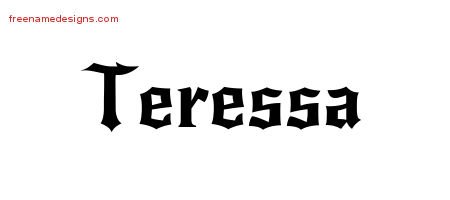 Teressa Gothic Name Tattoo Designs