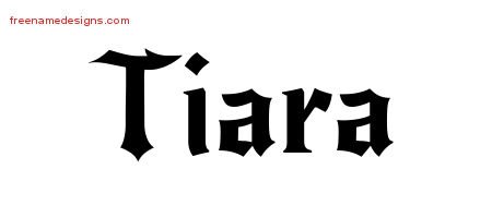 Tiara Gothic Name Tattoo Designs