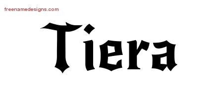 Tiera Gothic Name Tattoo Designs