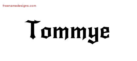 Tommye Gothic Name Tattoo Designs