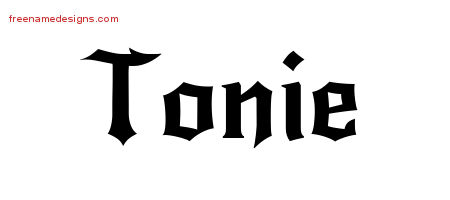 Tonie Gothic Name Tattoo Designs